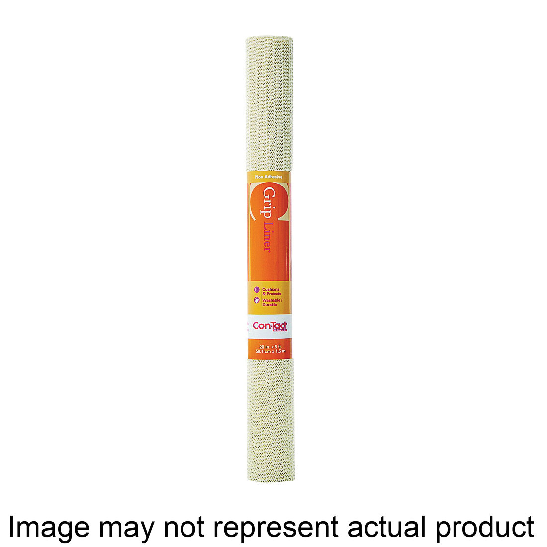 05F-C6F54-06 Shelf and Drawer Liner, 5 ft L, 20 in W, Vinyl, Almond