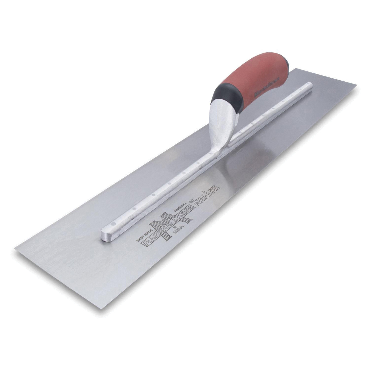 MXS20D Finishing Trowel, 20 in L Blade, 4 in W Blade, Spring Steel Blade, Square End, Curved Handle