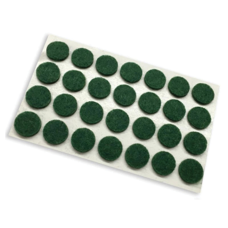 9421 Self-Adhesive Furniture Pad, Felt, Green, 3/8 in Dia, Round