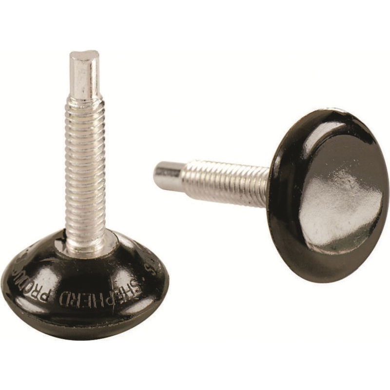 9444 Threaded Stem Furniture Glide, Phenolic, Black, 1-1/4 in Dia Dimensions