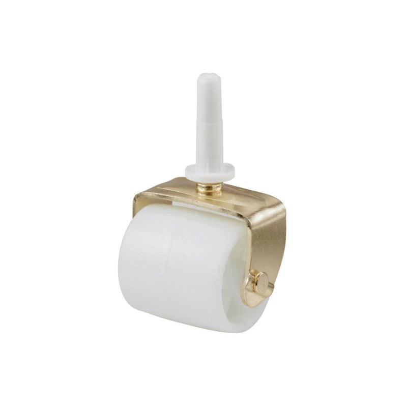 9535 Bed Roller with Stem and Socket, 2 in Dia Wheel, 125 lb Load, Metal/Resin, White