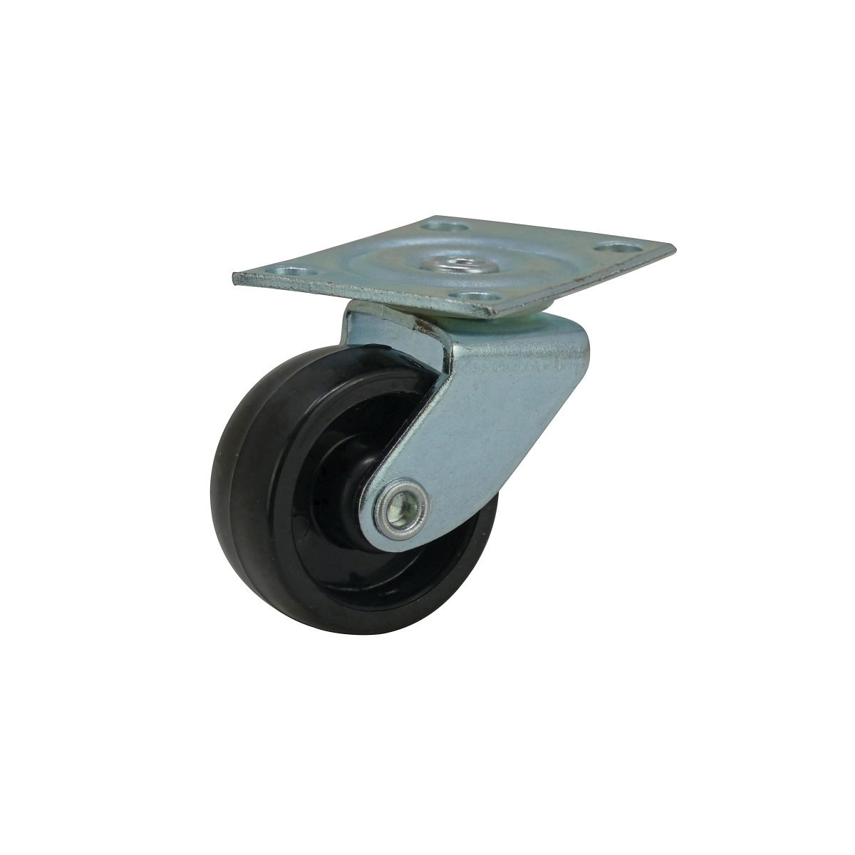9556 Swivel Caster, 1-1/4 in Dia Wheel, Plastic Wheel, Black, 40 lb