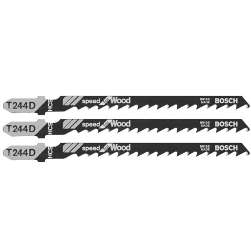 T244D3 Jig Saw Blade, 0.24 in W, 4 in L, 6 TPI, HCS Cutting Edge