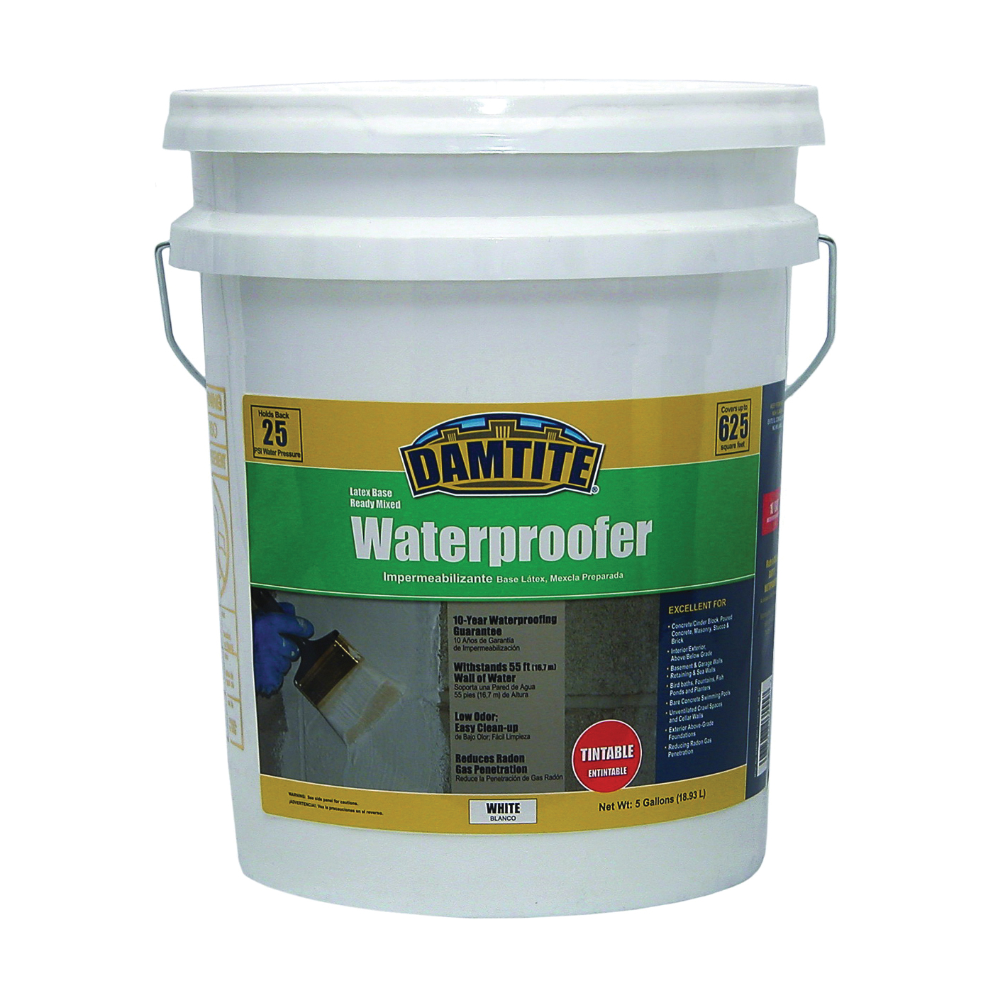 03555 Latex Waterproofer, White, Liquid, 5 gal Pail