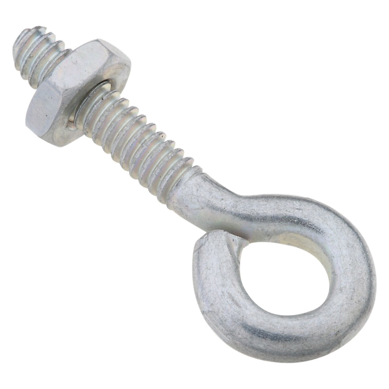 N221-051 Eye Bolt, #10-24 Thread, Coarse Thread, 3/4 in L Thread, 0.28 in ID Dia Eye, 0.91 in L Shank