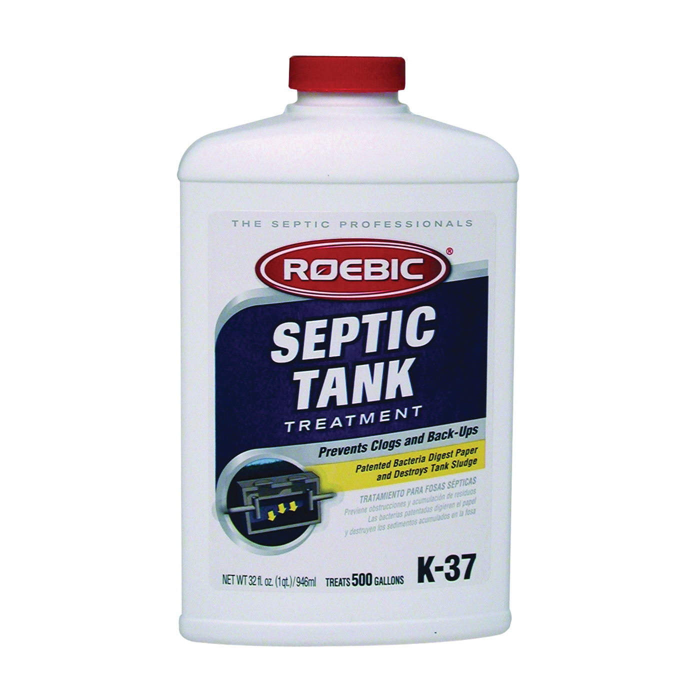 K-37H Septic System Treatment, Liquid, Straw, Earthy, Slightly Hazy, 0.5 gal