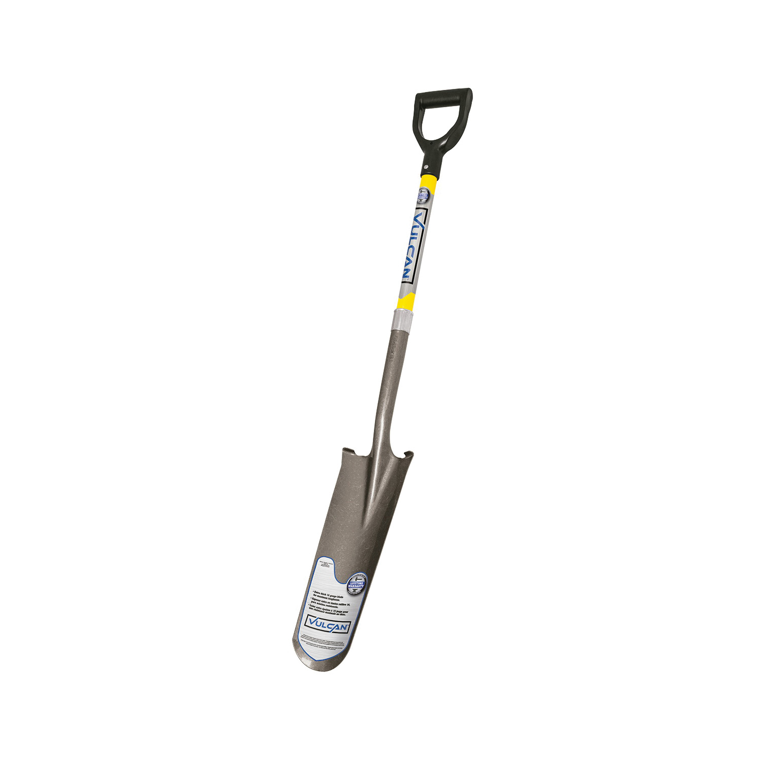 34538 PEP-F Drain Spade Shovel, 6 in W Blade, Steel Blade, Fiberglass Handle, D-Shaped Handle, 29 in L Handle