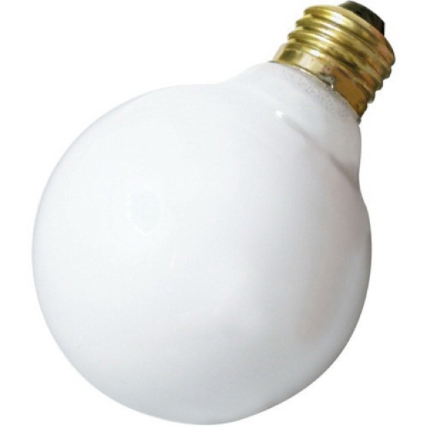 Feit Electric 25G25/W/RP Incandescent Lamp, 25 W, G25 Lamp, Medium E26 Lamp Base, 2850 K Color Temp