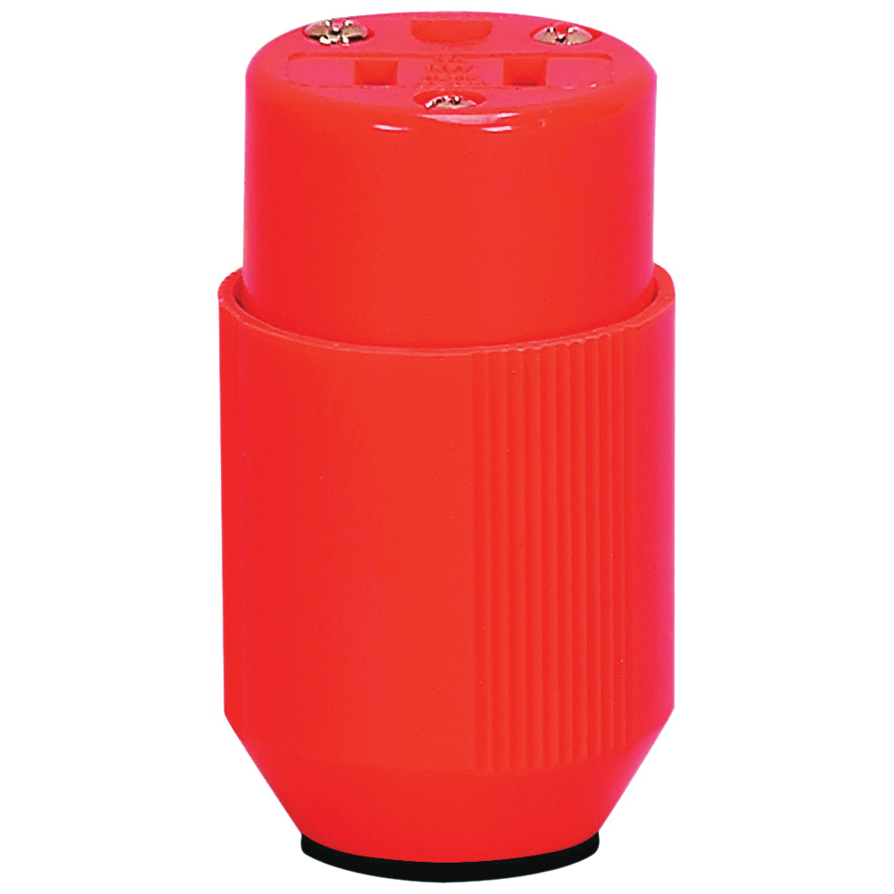 BP3487-4RN Electrical Connector, 2-Pole, 15 A, 125 V, NEMA: NEMA 5-15R, Orange