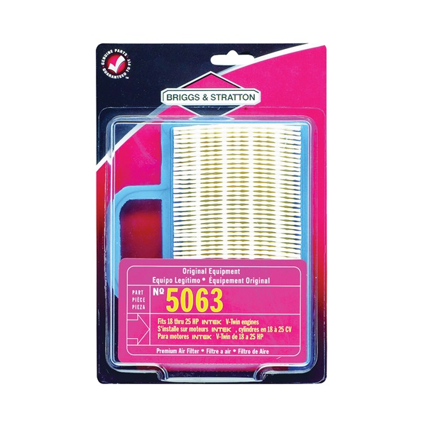 5063K Air Filter with Pre-Cleaner, Paper Filter Media, For: 18 to 26 Gross hp Intek V-Twin Engine
