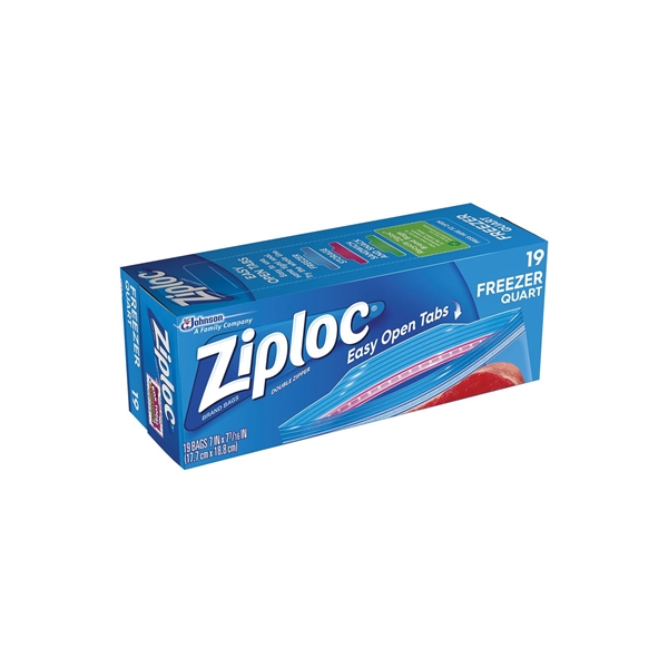 Ziploc 00388 Freezer Bag, 1 qt Capacity - 1
