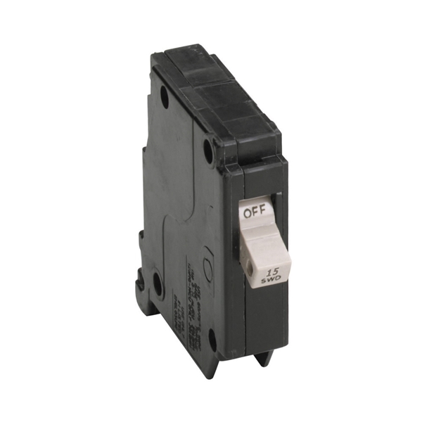 CHF115 Circuit Breaker with Flag, Type CH, 15 A, 1 -Pole, 120/240 V, Mechanical Trip, Plug Mounting
