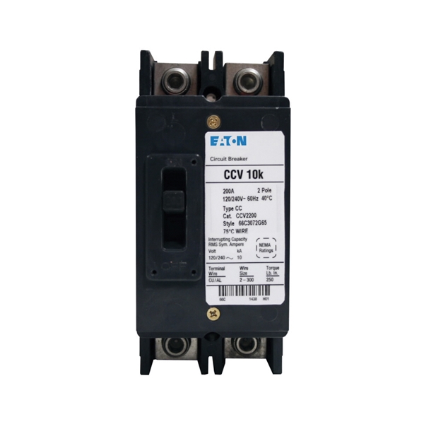 Cutler-Hammer CCV2200 Circuit Breaker, Tenant, Type CC, 200 A, 2 -Pole, 120/240 V, Plug Mounting