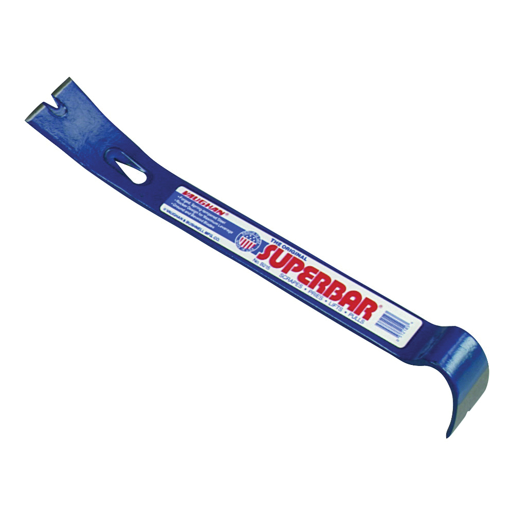 Vaughan 45201 Pry Bar, 21 in L, Beveled Tip, Carbon Steel, Blue - 1
