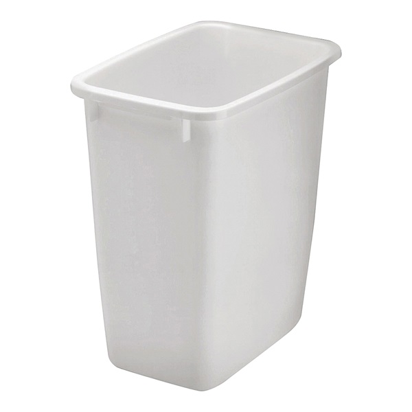 FG280500WHT Waste Basket, 21 qt Capacity, Plastic, White, 15 in H
