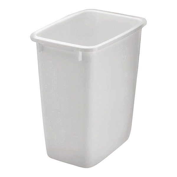 FG2806TPWHT Waste Basket, 36 qt Capacity, Plastic, White, 18 in H