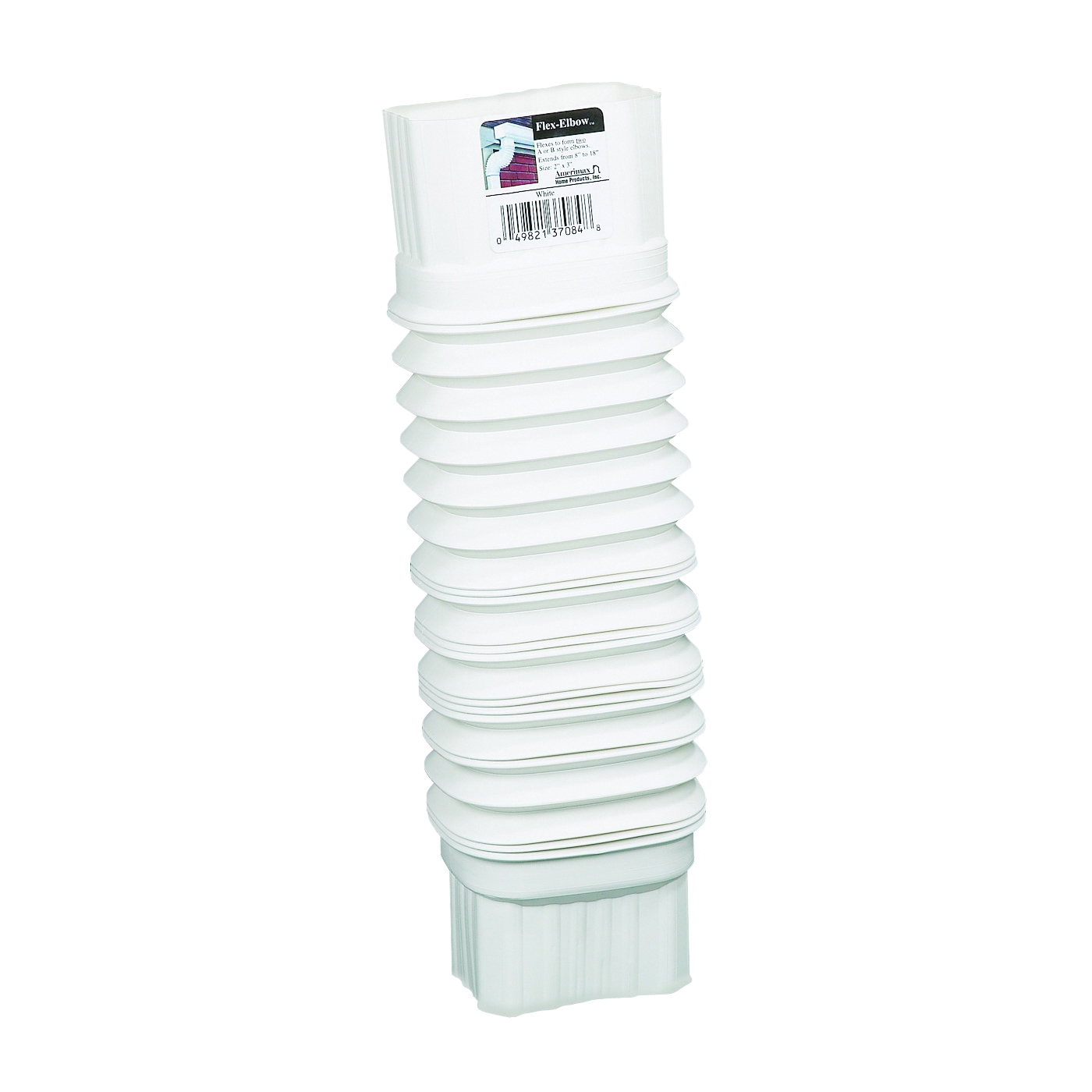 37084 Flex Elbow, 2 x 3 in Gutter, Plastic, White