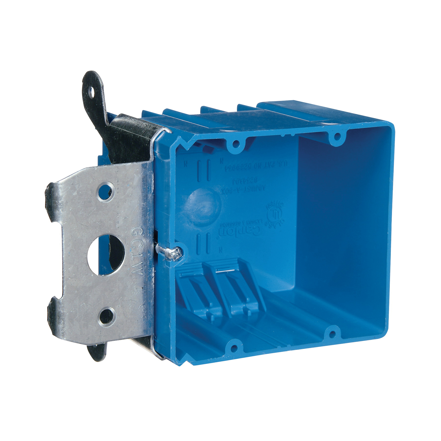 B234ADJ Outlet Box, 2 -Gang, PVC (Plastic), Blue, Bracket Mounting