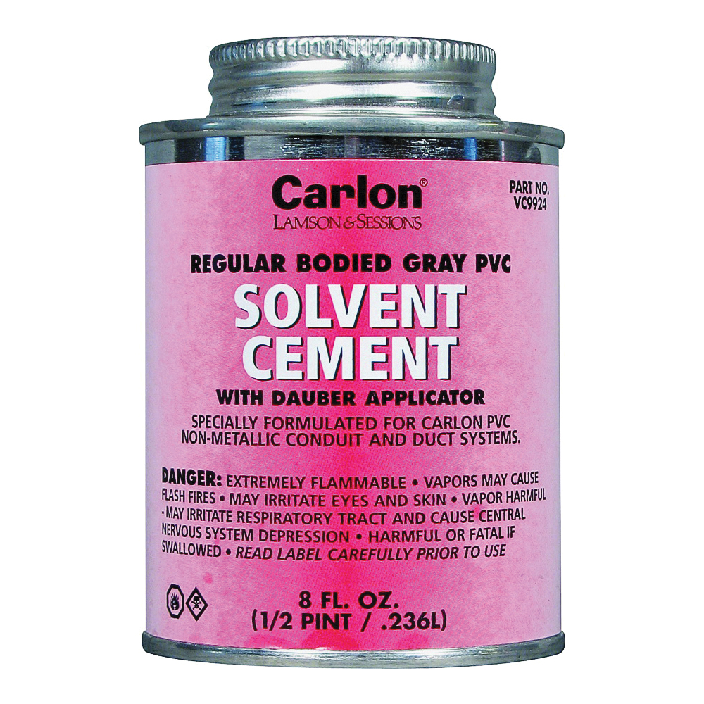 VC9924-24 Solvent Cement, 1/2 pt Can, Liquid, Gray