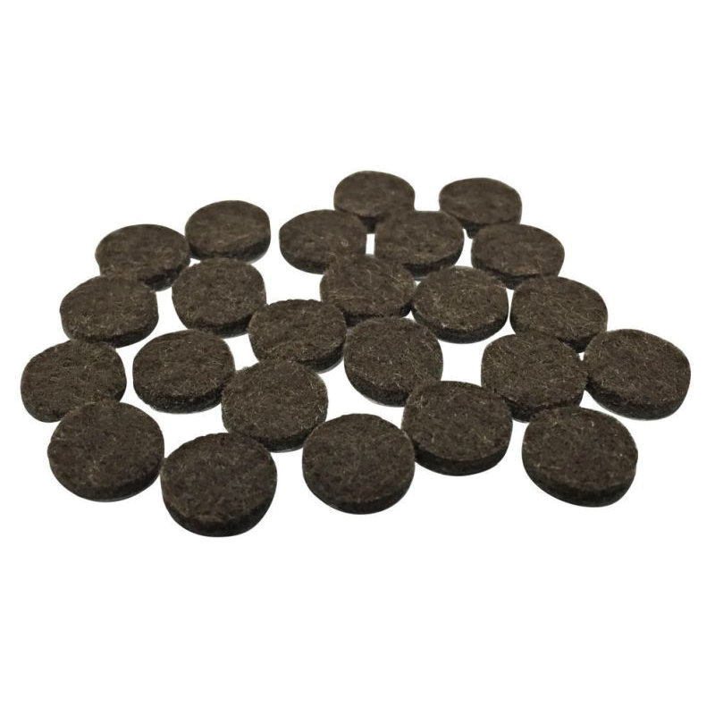 9958 Self-Adhesive Furniture Pad, Felt, Brown, 1/2 in Dia, 3 mm Thick, Round