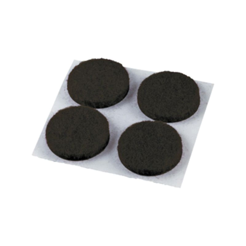 9959 Self-Adhesive Furniture Pad, Felt, Brown, 3/4 in Dia, 1/2 in L, 3.6 in W, 3 mm Thick, Round