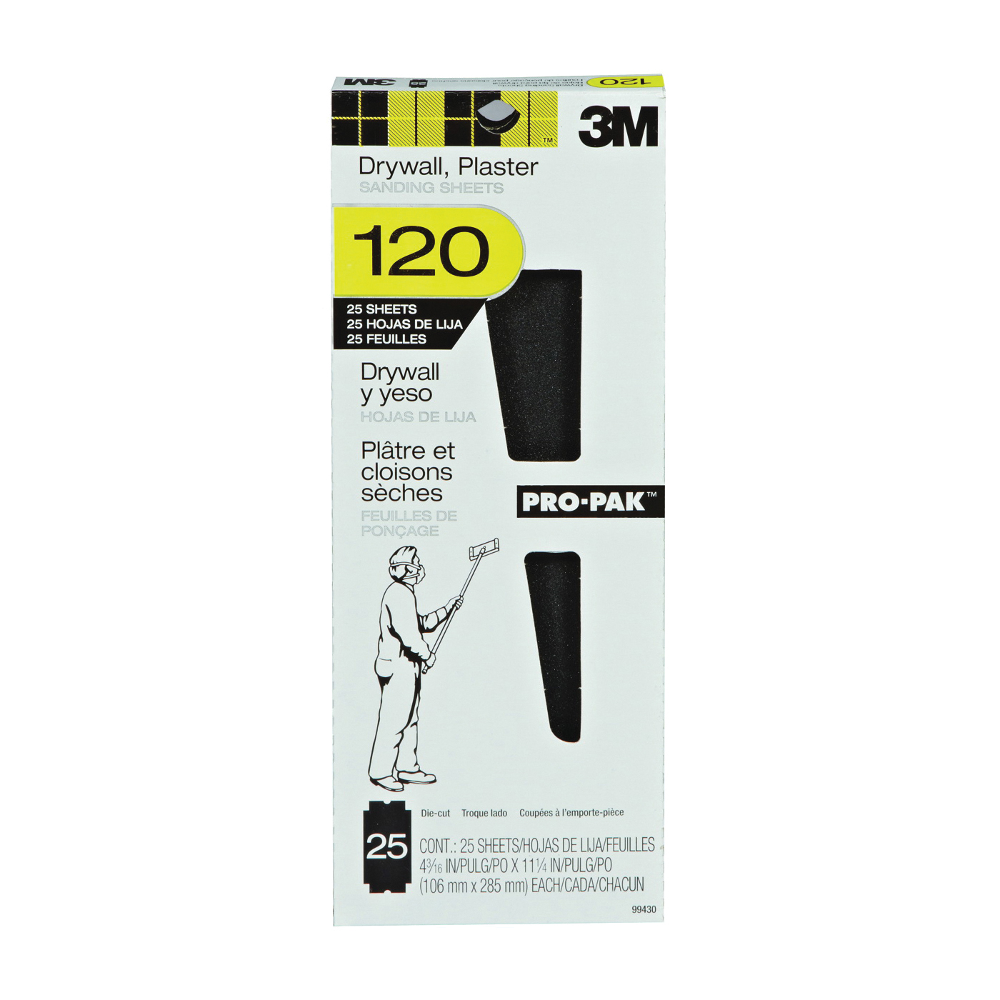 99430 Sandpaper, 11-1/4 in L, 4-3/16 in W, 120 Grit, Fine, Aluminum Oxide Abrasive