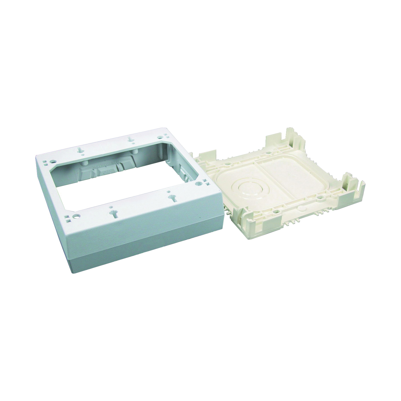 NMW Series NMW3-2 Outlet Box, 2-Gang, Plastic, White, Wall Mounting