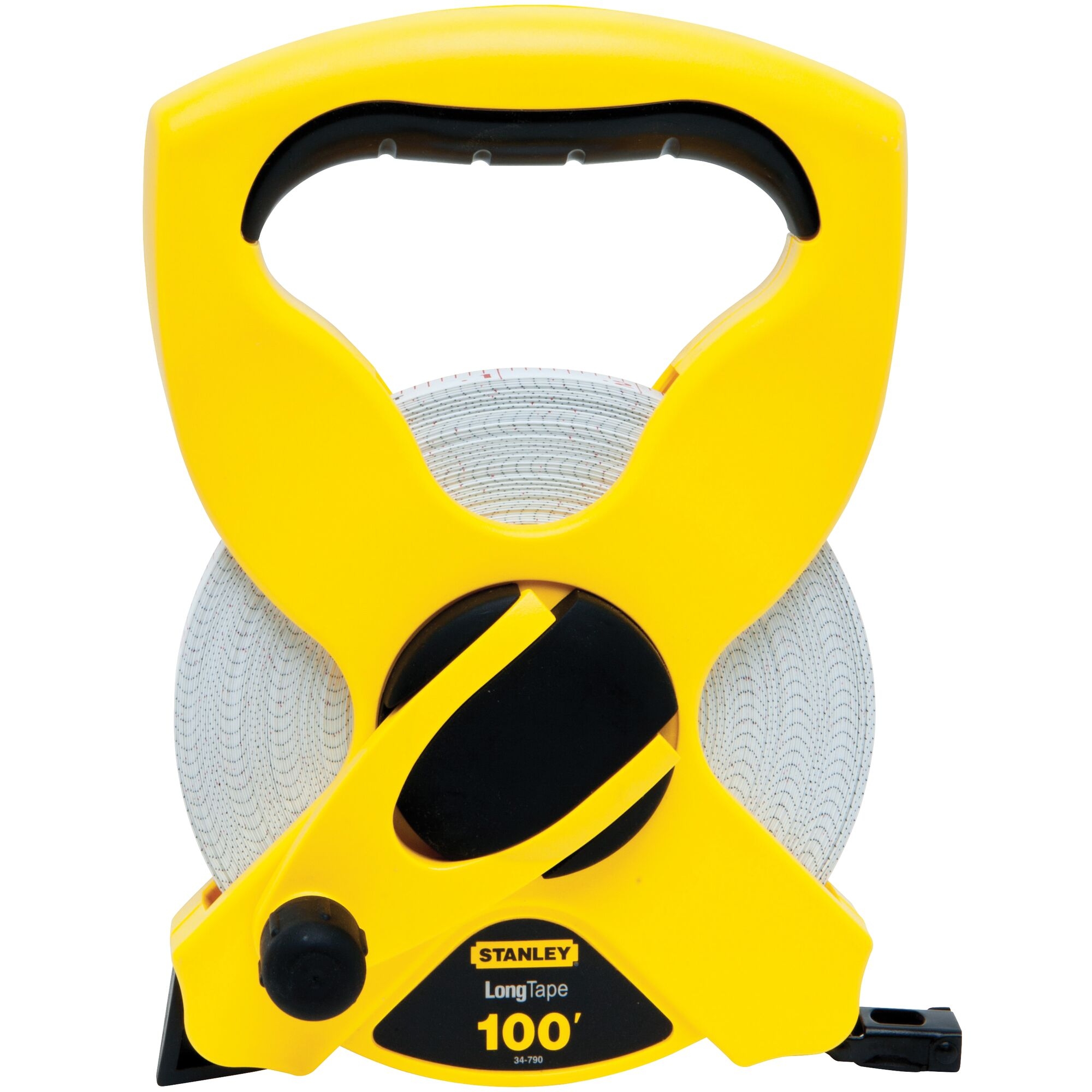 34-790 Tape Measure, 100 ft L Blade, 1/2 in W Blade, Fiberglass Blade, ABS Case, Black/Yellow Case
