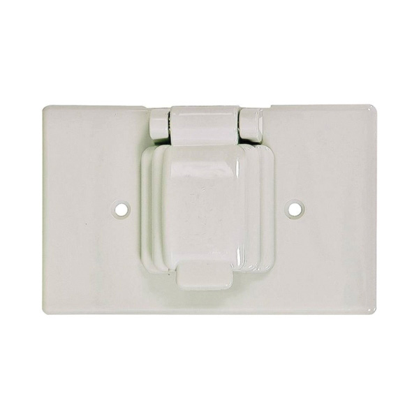 S1961W-SP Cover, 4-9/16 in L, 2-7/8 in W, Thermoplastic (Plastic), White