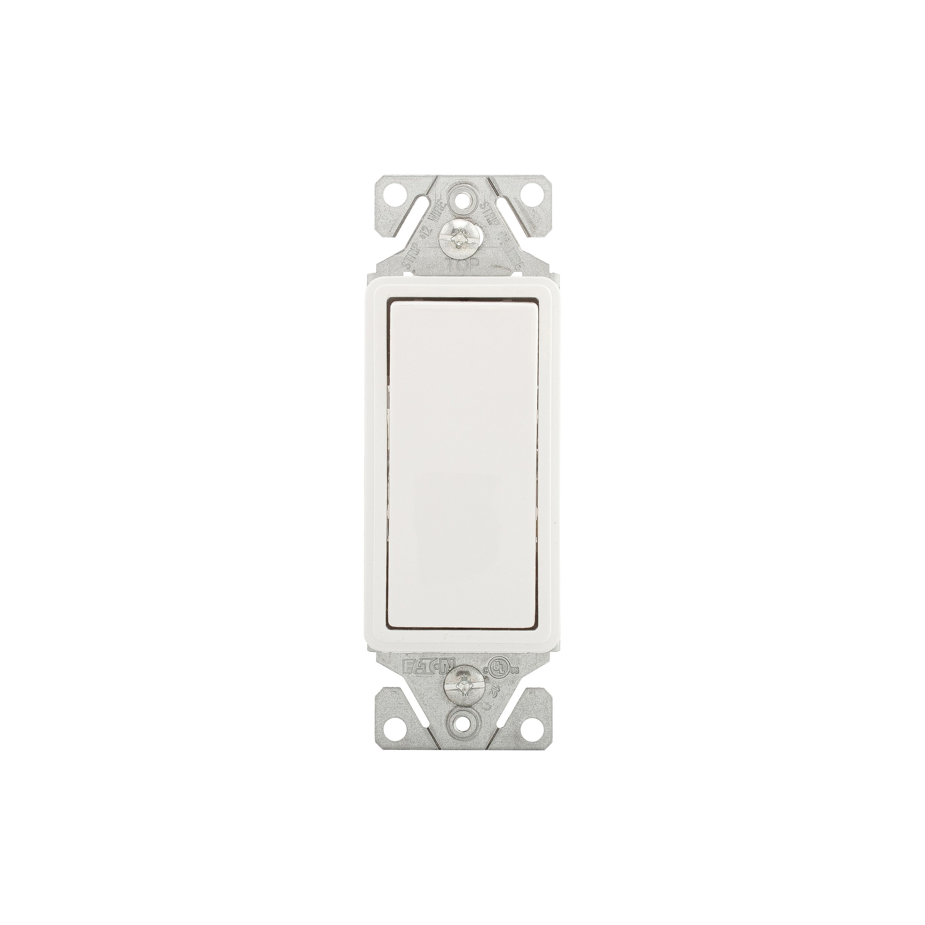 Wiring Devices 7500 Series 7513W-BOX Decorator Switch, 3-Pole, 15 A, 120/277 V, 3-Way, Lead Wire Terminal, White, 1-Phase