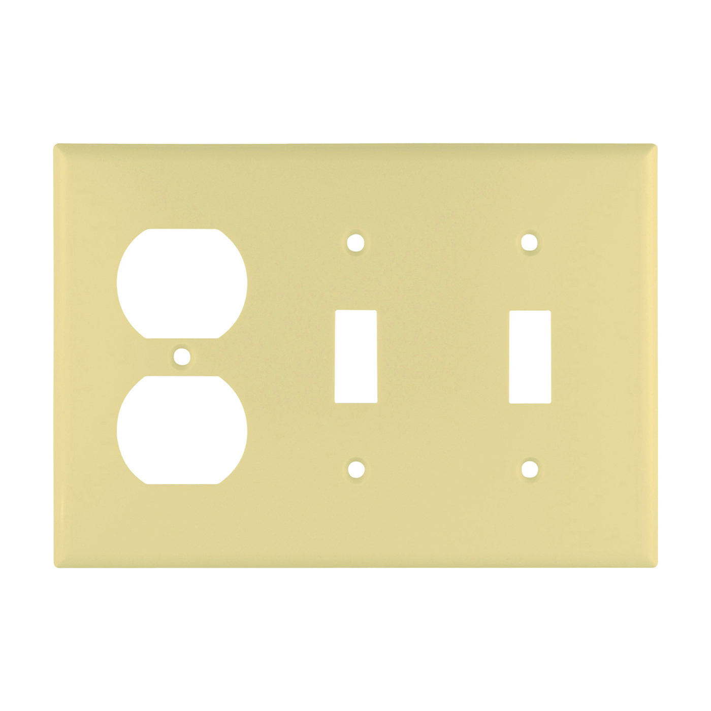Wiring Devices 2158V-BOX Combination Wallplate, 4-1/2 in L, 6-3/8 in W, Standard, 3-Gang, Thermoset, Ivory, High-Gloss