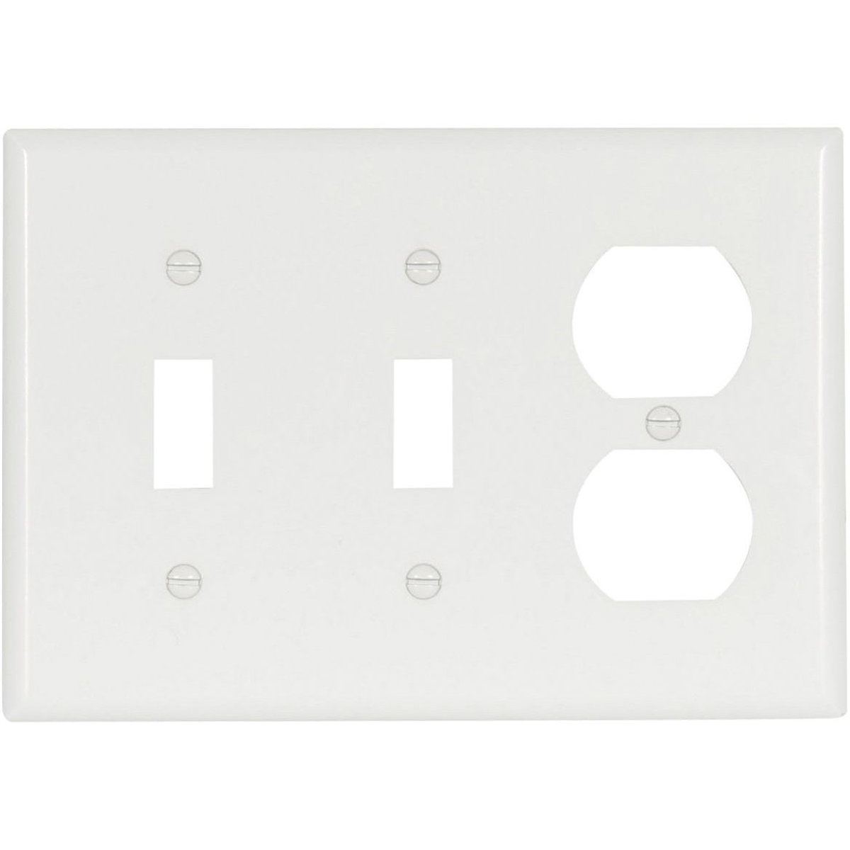 2158W-BOX Combination Wallplate, 4-1/2 in L, 6-3/8 in W, Standard, 3-Gang, Thermoset, White, High-Gloss
