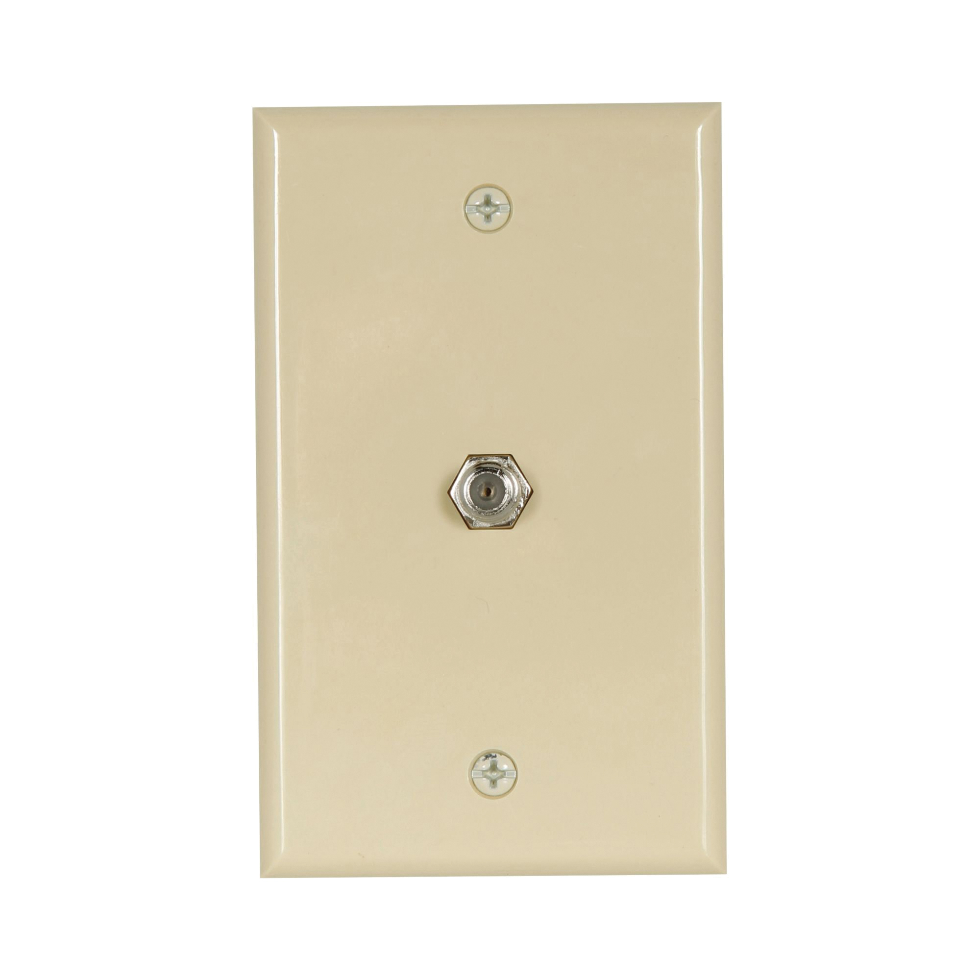 1172V Wallplate with Coaxial Adapter, 4-1/2 in L, 2.8 in W, 1-Gang, Thermoplastic, Ivory