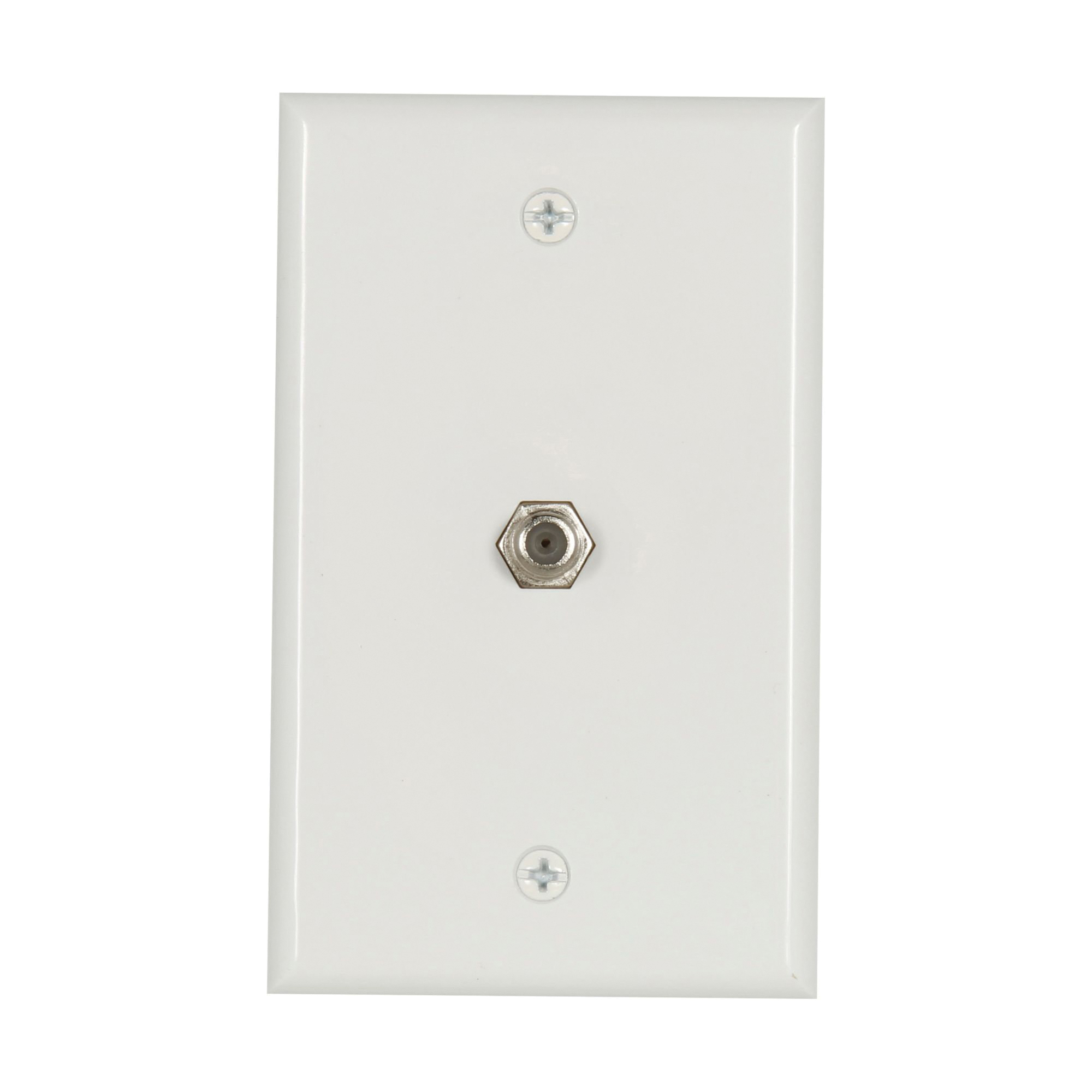 1172W Wallplate with Coaxial Adapter, 4-1/2 in L, 2.8 in W, 1-Gang, Thermoplastic, White