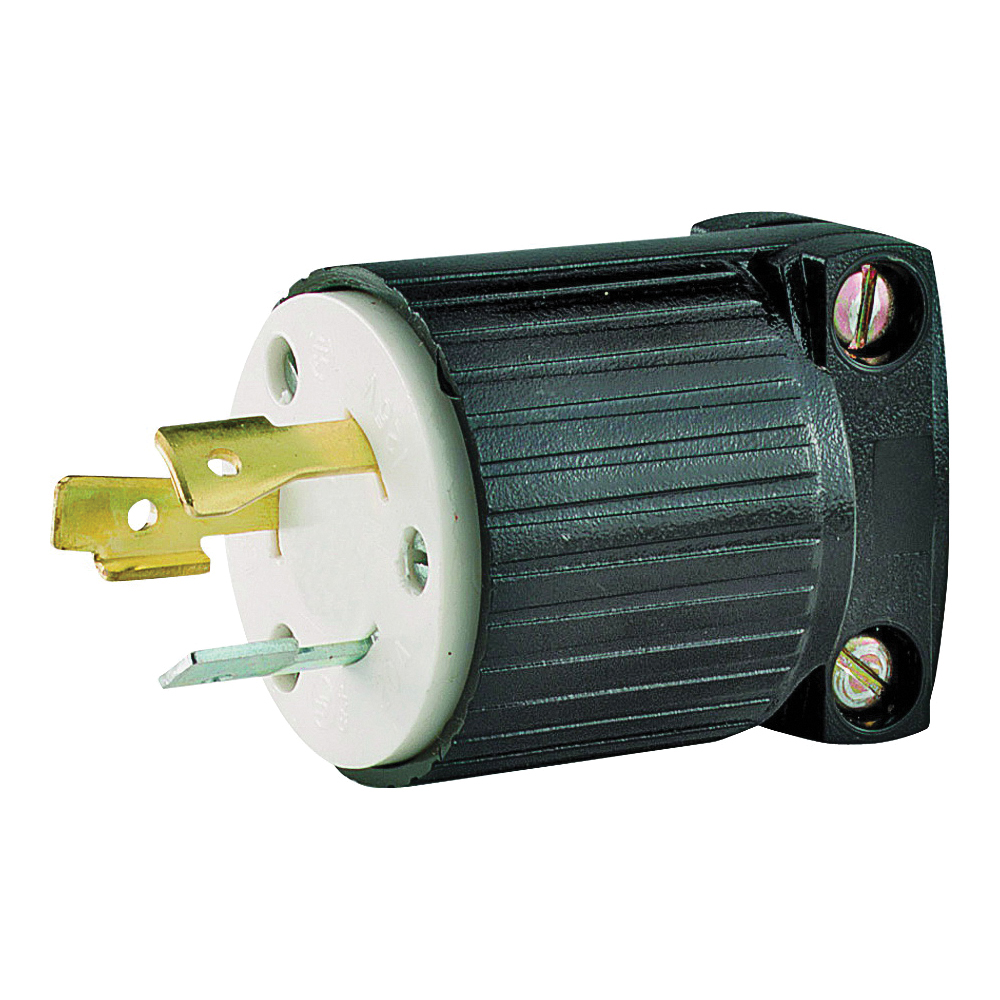 L520P Electrical Plug, 2-Pole, 20 A, 125 V, NEMA: NEMA L5-20, Black/White