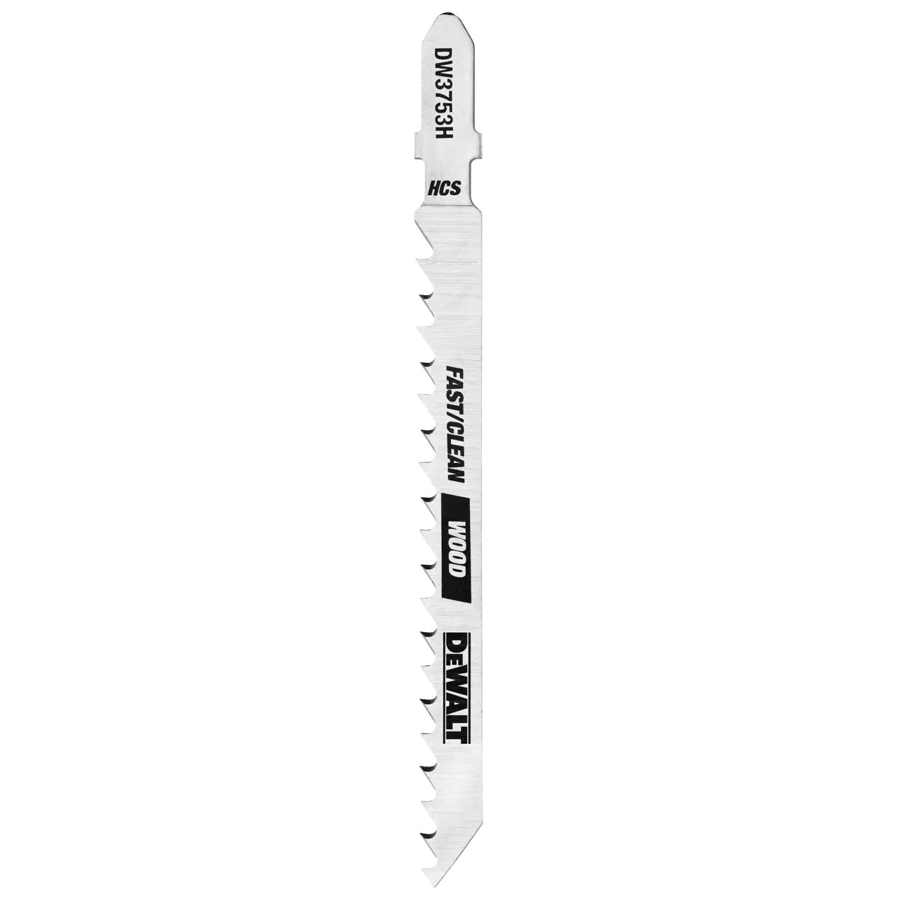DW3753H Jig Saw Blade, 1/4 in W, 4 in L, 6 TPI, HCS Cutting Edge