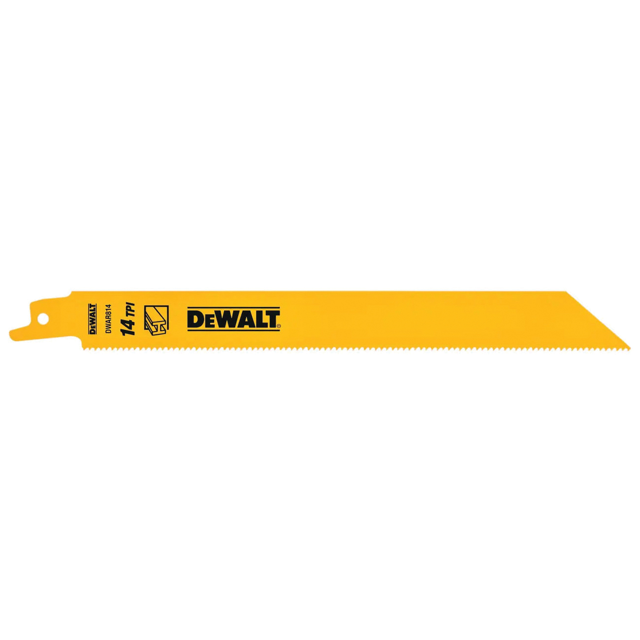 DW4809 Reciprocating Saw Blade, Applicable Materials: Angle Iron, Fiberglass, Hard Rubber, Metal, 3/4 in W