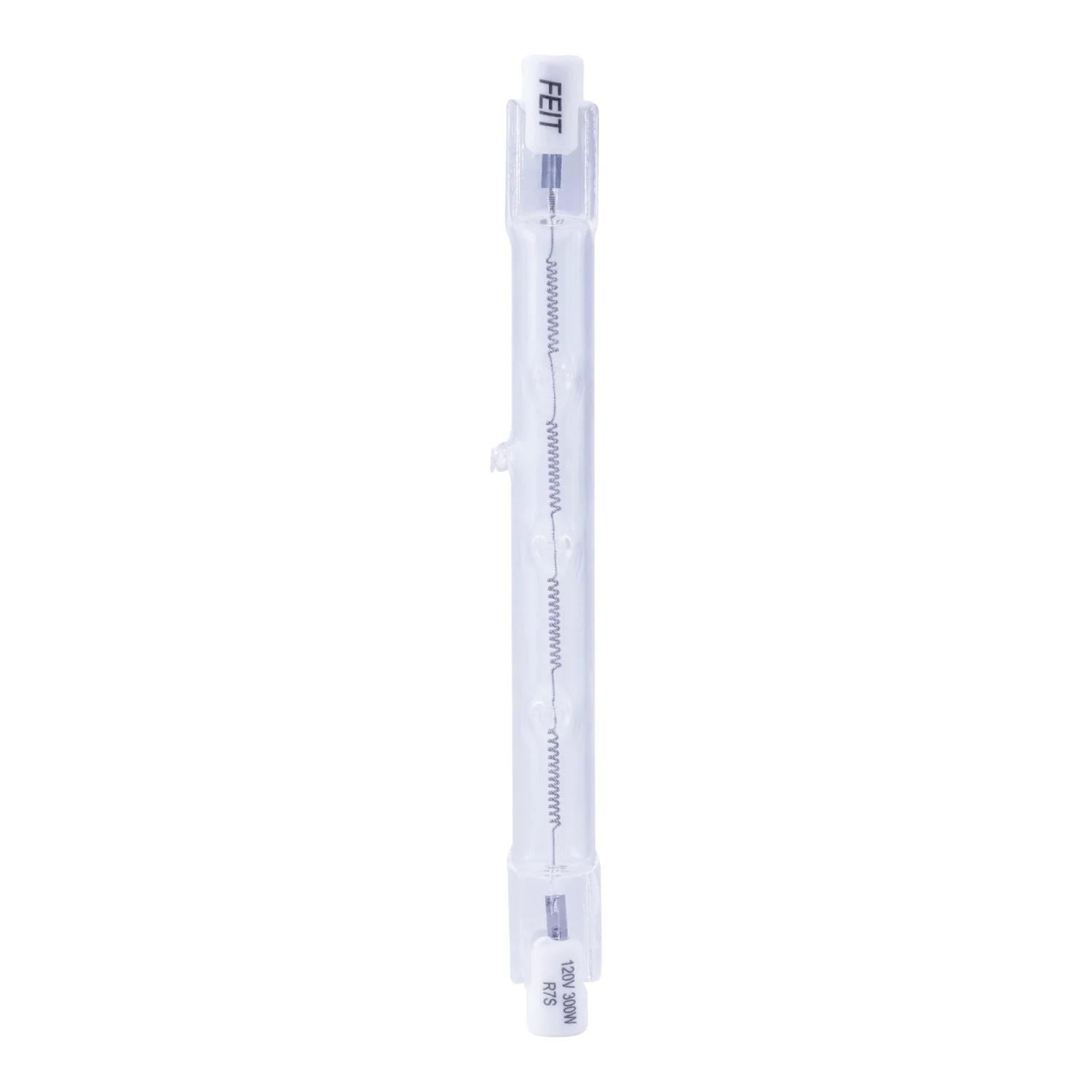 Feit Electric BPQ300T3/CL/RS/2 Halogen Bulb, 300 W, R7 Lamp Base, J T3 Lamp, 3000 K Color Temp, 4000 hr Average Life
