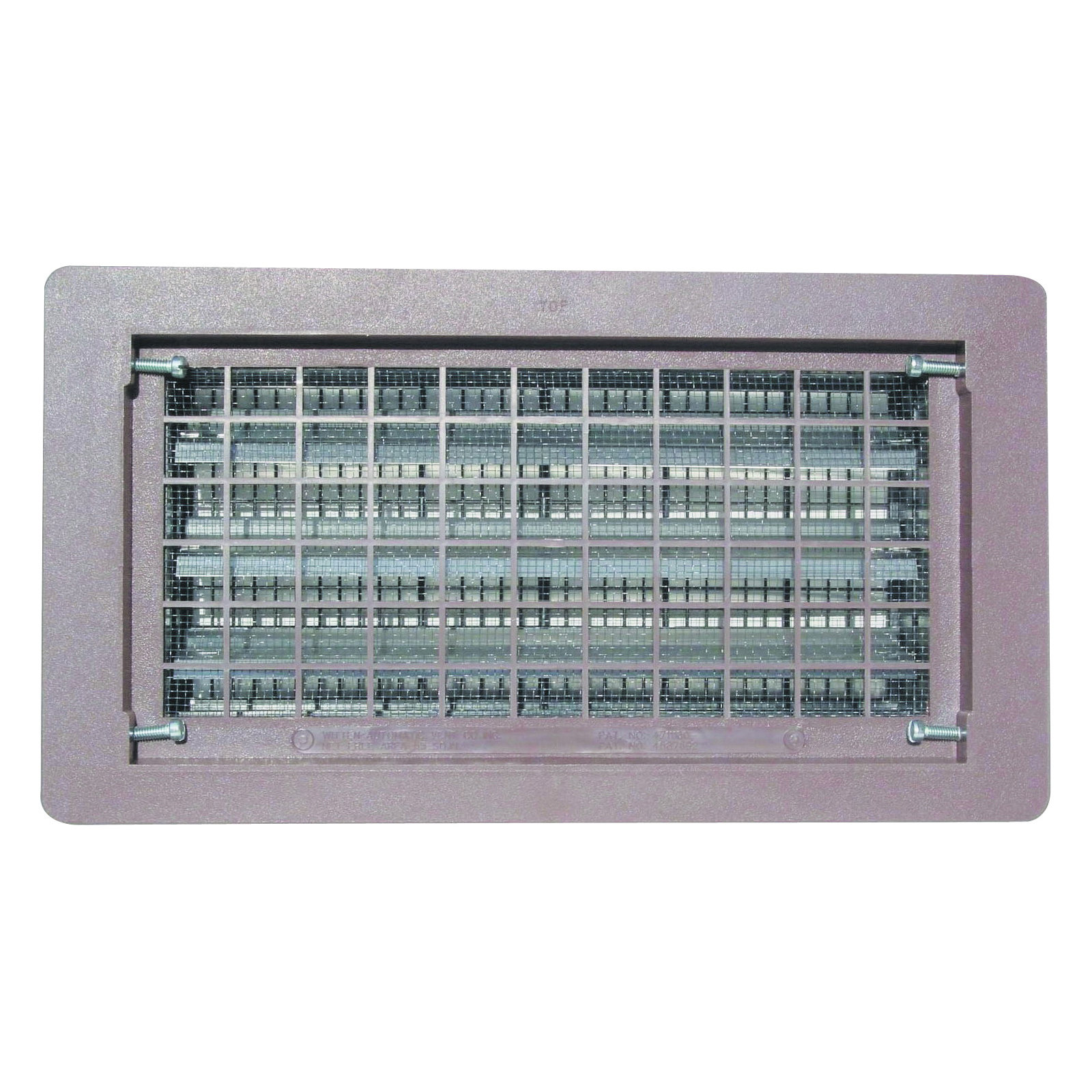 306MGR Foundation Vent,16 in W, 8 in H, 65 sq-in Net Free Ventilating Area, Mesh Grill, Thermoplastic, Silver