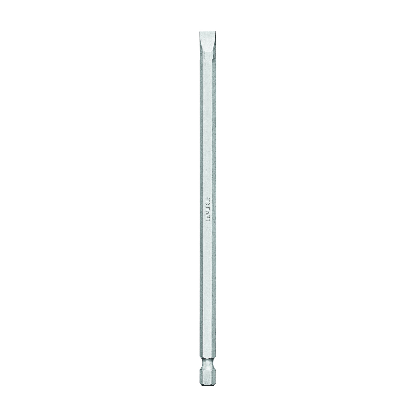 DW2065 Power Bit, #8 Drive, Slotted Drive, 1/4 in Shank, Hex Shank, 6 in L, Steel