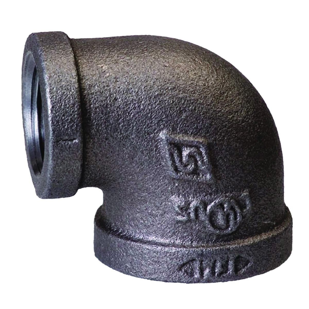 B90R 32X25 Reducing Pipe Elbow, 1-1/4 x 1 in, FIP, 90 deg Angle, Malleable Iron, SCH 40 Schedule, 300 psi Pressure