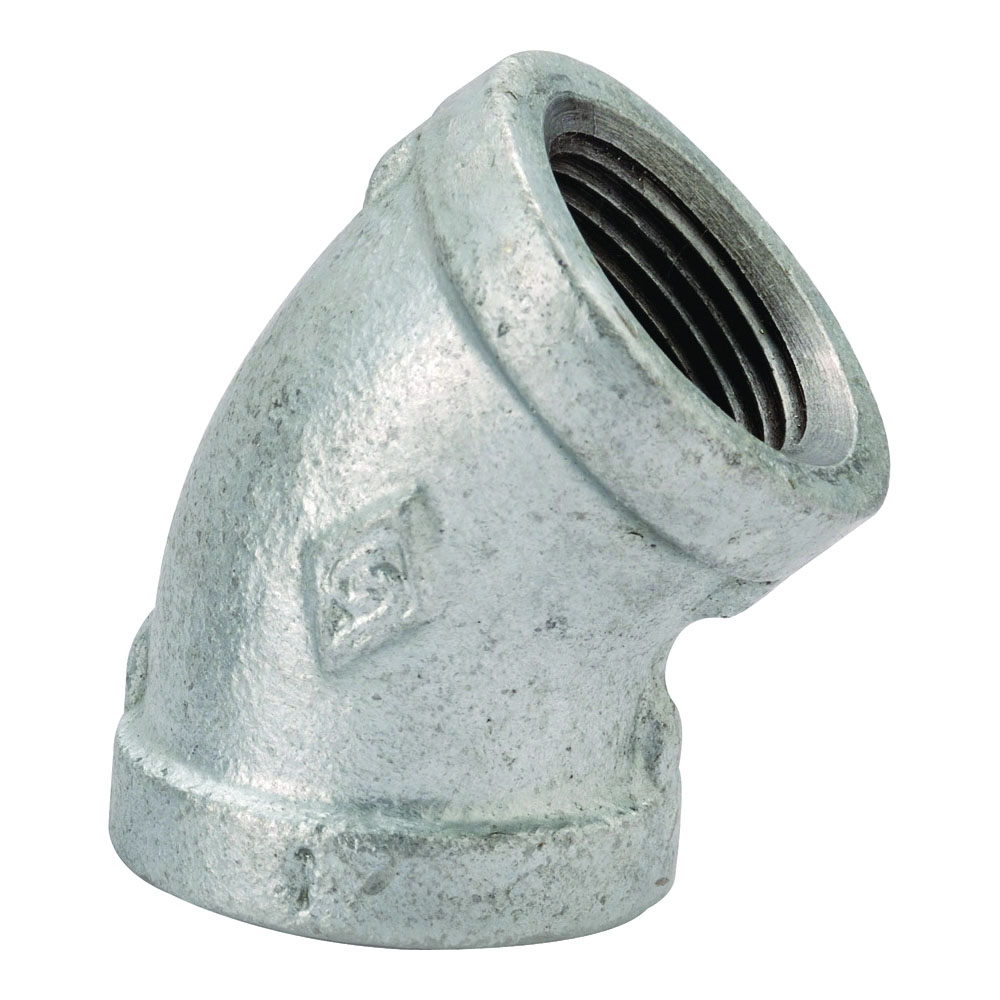 4-1/4G Pipe Elbow, 1/4 in, Threaded, 45 deg Angle, 40 Schedule, 300 psi Pressure