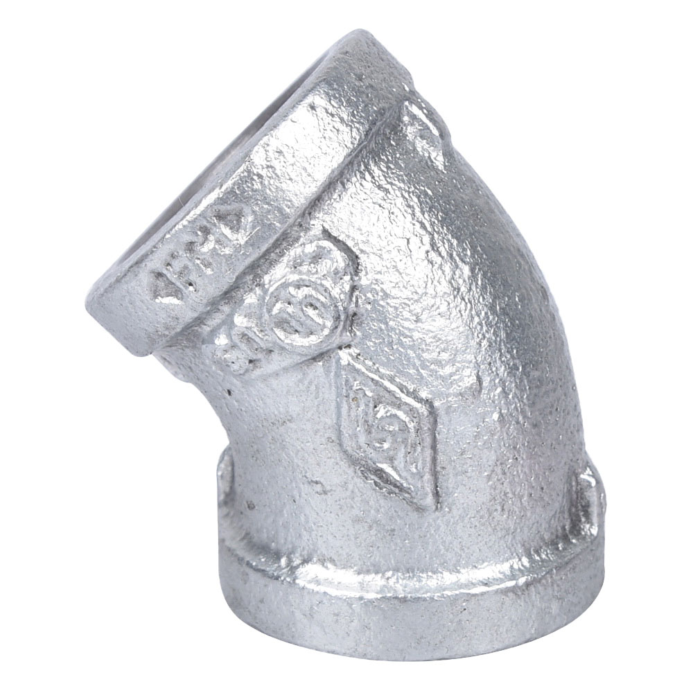 4-3/4G Pipe Elbow, 3/4 in, Threaded, 45 deg Angle, 40 Schedule, 300 psi Pressure