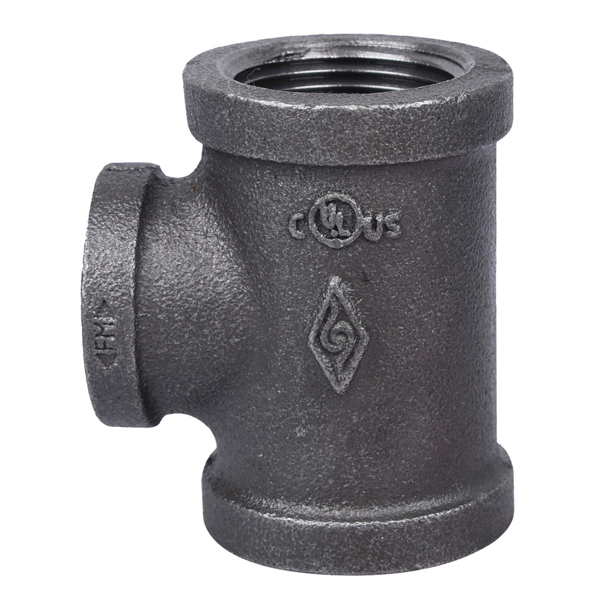 B130R 25X20 Pipe Tee, 3/4 x 1 in, Threaded, Malleable Iron, SCH 40 Schedule, 300 psi Pressure