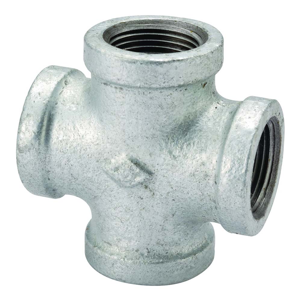 0747 Pipe Cross, 3/4 in, Female, Iron, 40 Schedule, 300 psi Pressure