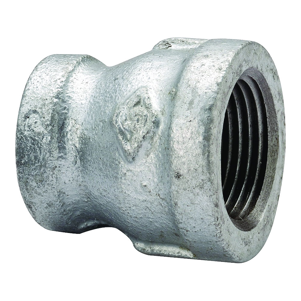 24-1/4X1/8G Reducing Pipe Coupling, 1/4 x 1/8 in, Threaded, Steel, 40 Schedule, 300 psi Pressure