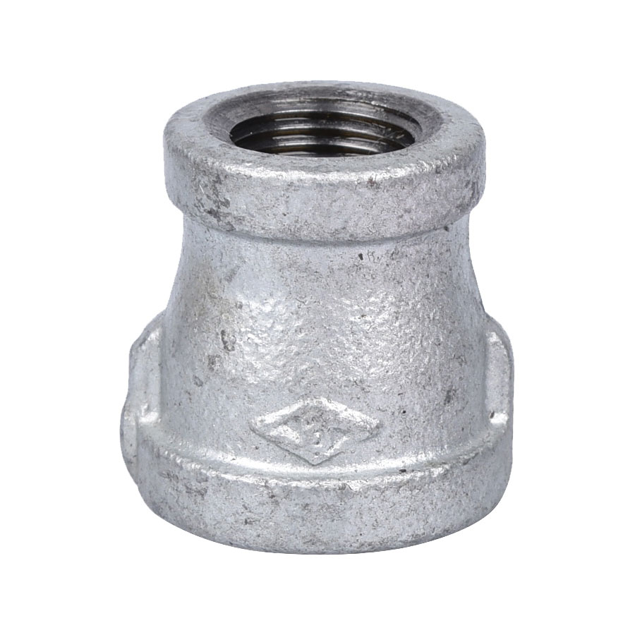 24-1/2X3/8G Reducing Pipe Coupling, 1/2 x 3/8 in, Threaded, Steel, 40 Schedule, 300 psi Pressure