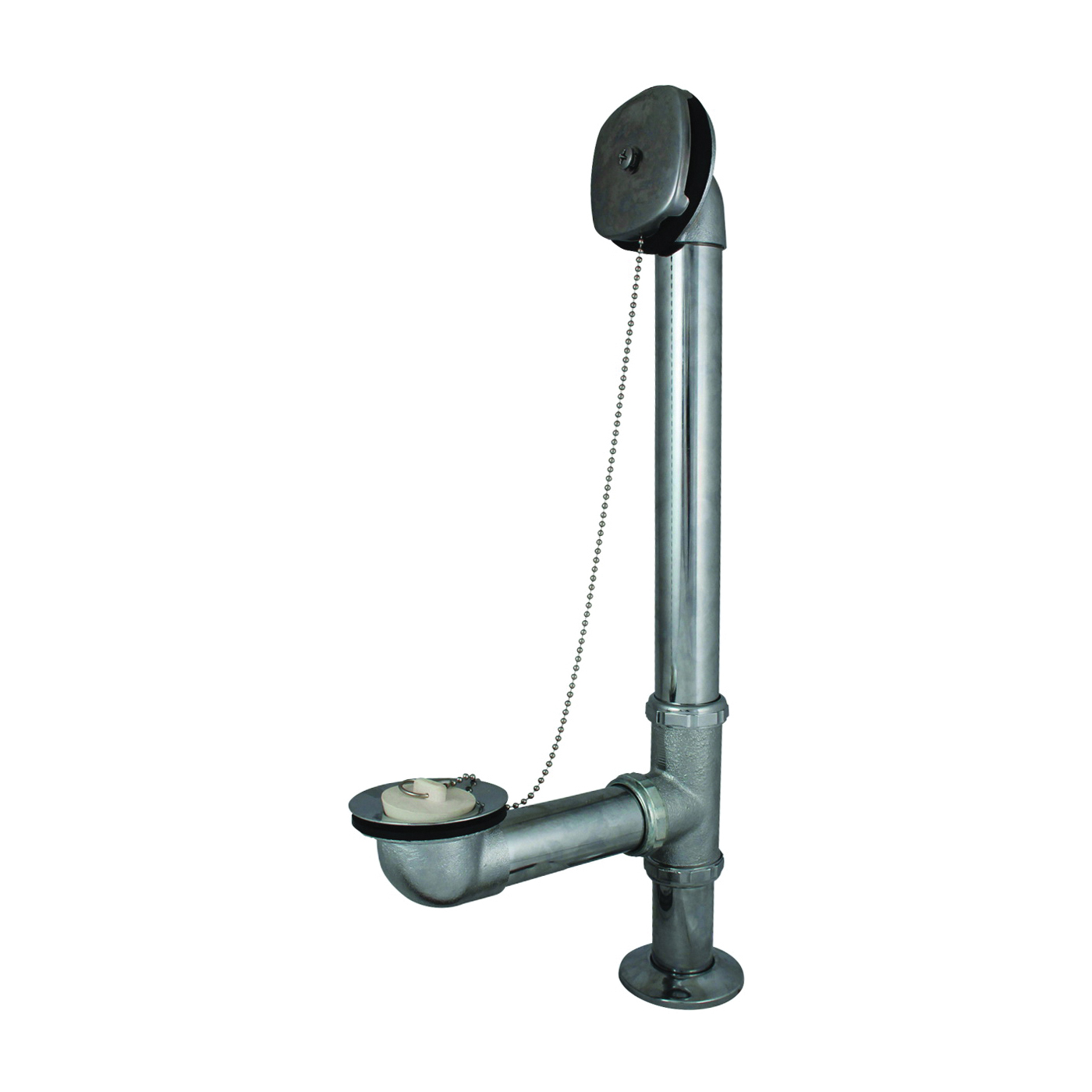 600SN Bath Drain Assembly, Brass, Satin Nickel, For: Tiled-In Leg Tubs