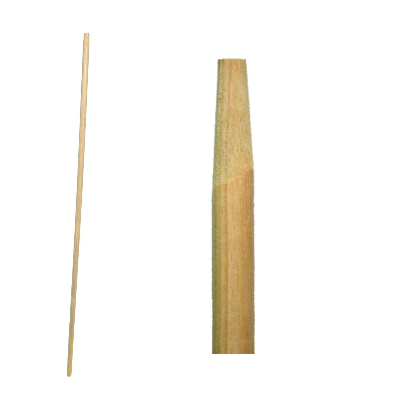520-12 Broom Handle, 1-1/8 in Dia, 54 in L, Tapered, Hardwood