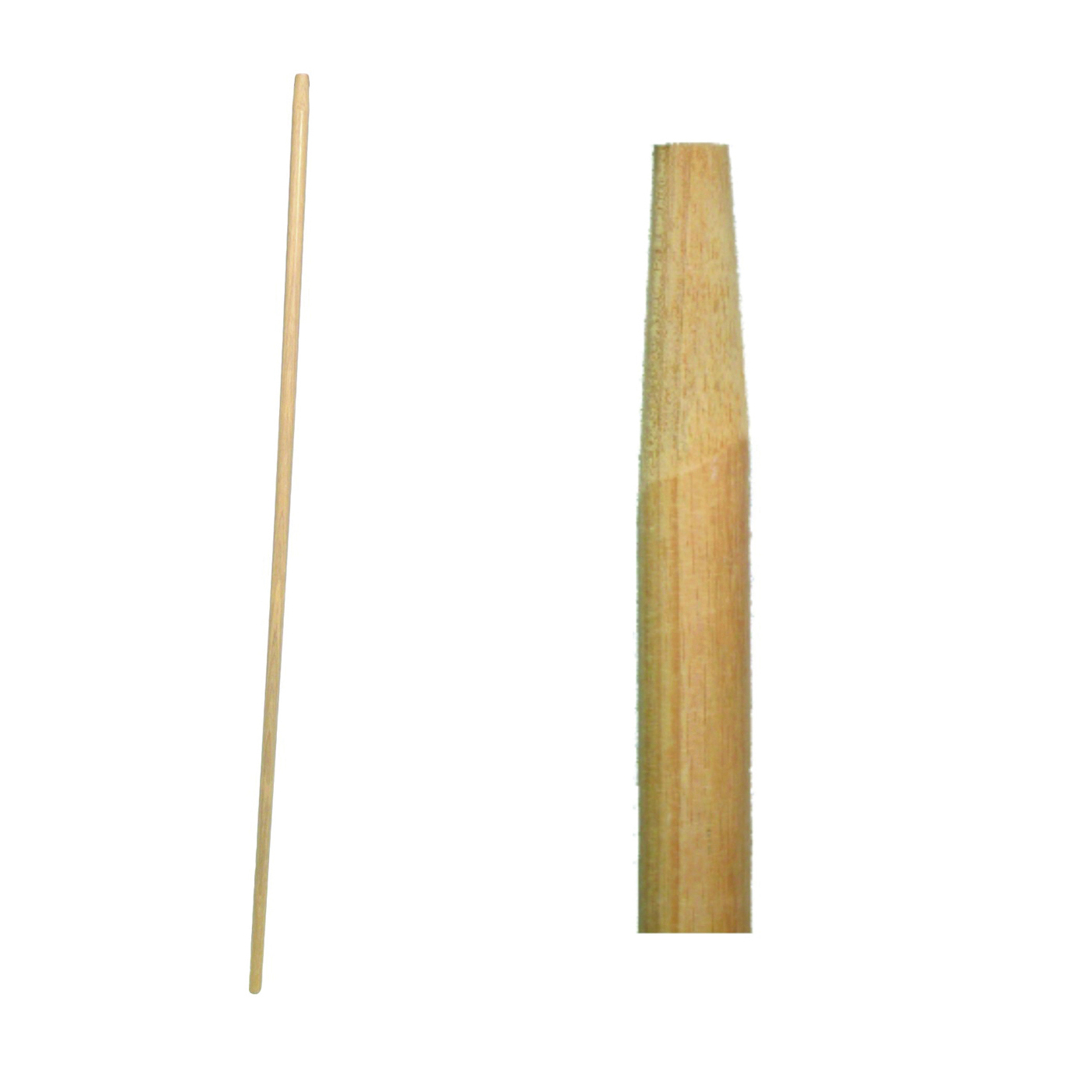 521-12 Broom Handle, 15/16 in Dia, 60 in L, Threaded, Hardwood